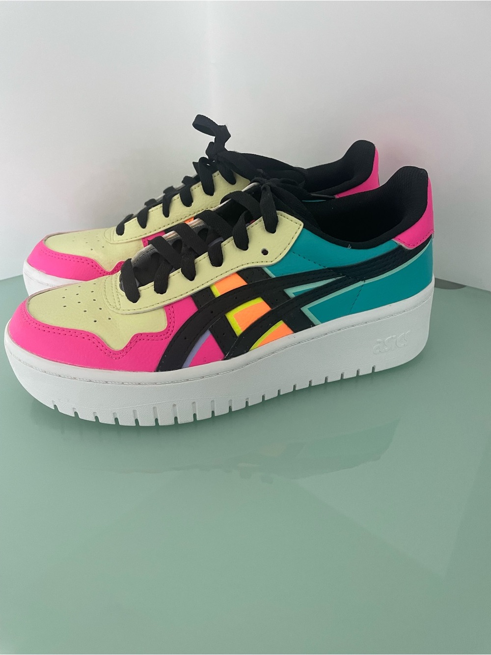 Asics Japan S PF Womens Platform Athletic Sneakers in Huddle Yellow Size 7 Shoes - Picture 3 of 16
